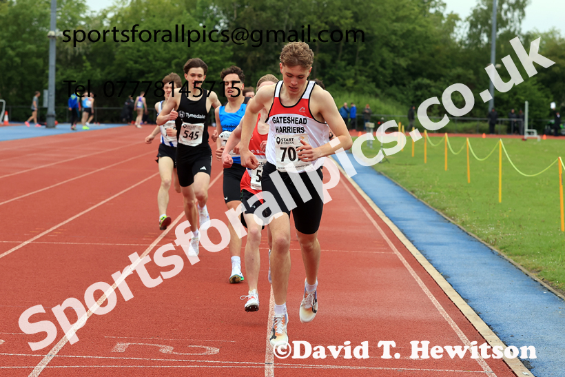 1500 metres, 2026 North Eastern Track and Field Champs, Shildon, County Durham. Photo: David T. Hewitson/Sports for All Pics